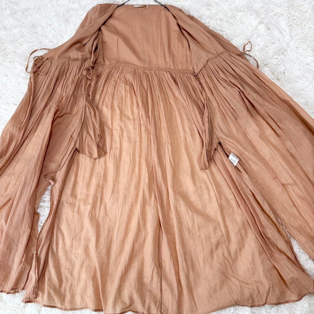 2way✨ヌキテパ カシュクールワンピース ガウン インドコットン 綿 オレンジ
