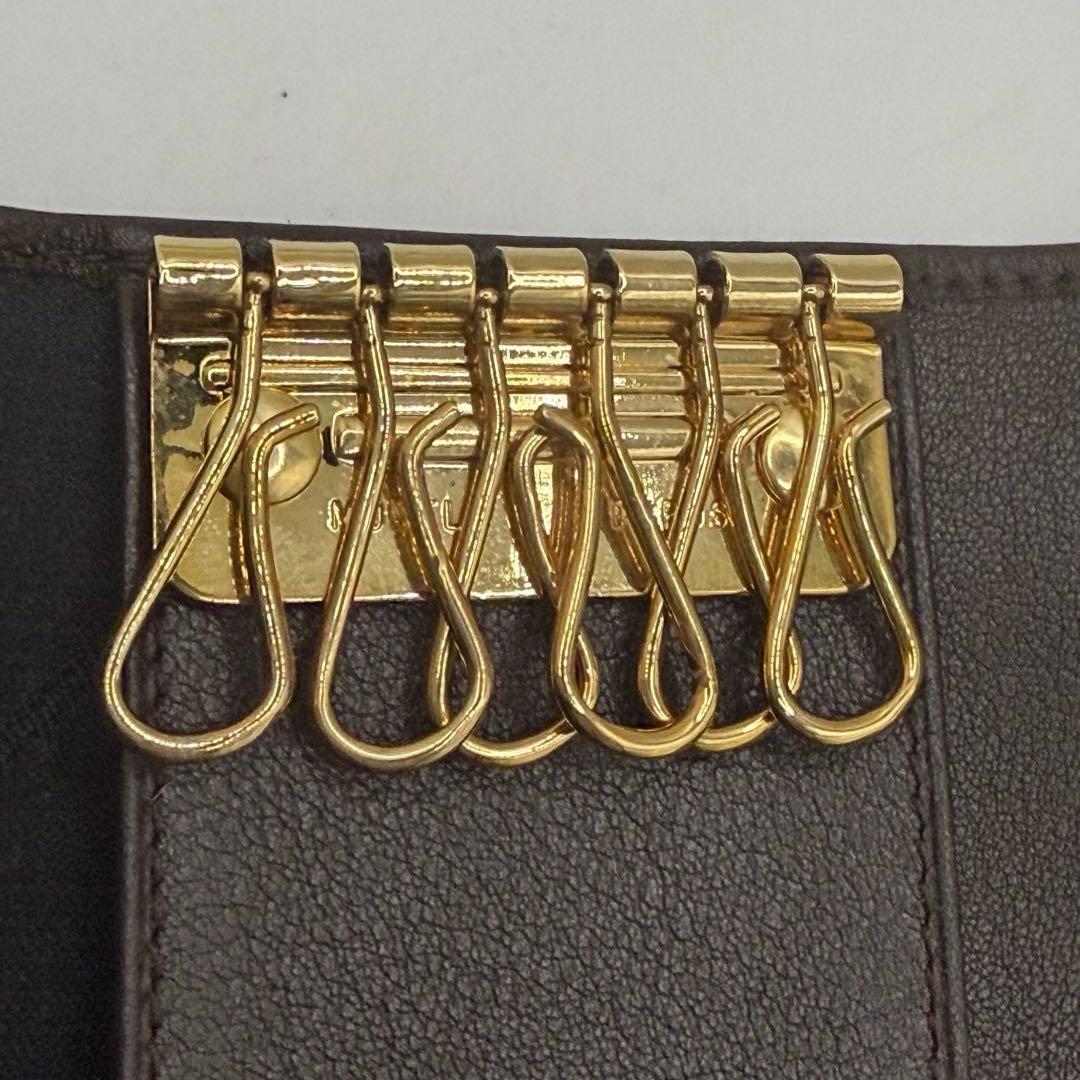 未使用！Salvatore Ferragamo☆ダークブラウン6連キーケース