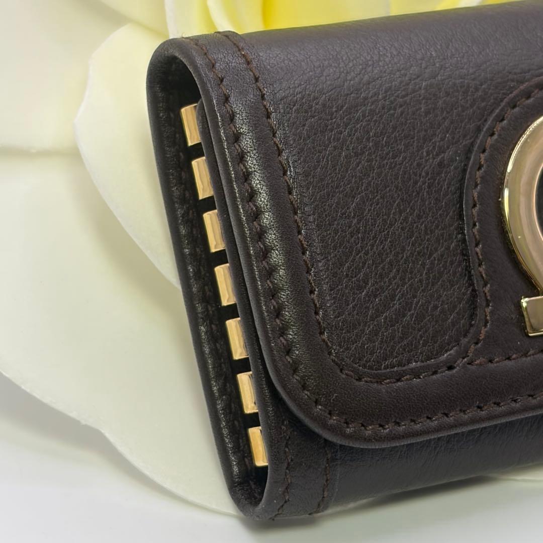 未使用！Salvatore Ferragamo☆ダークブラウン6連キーケース