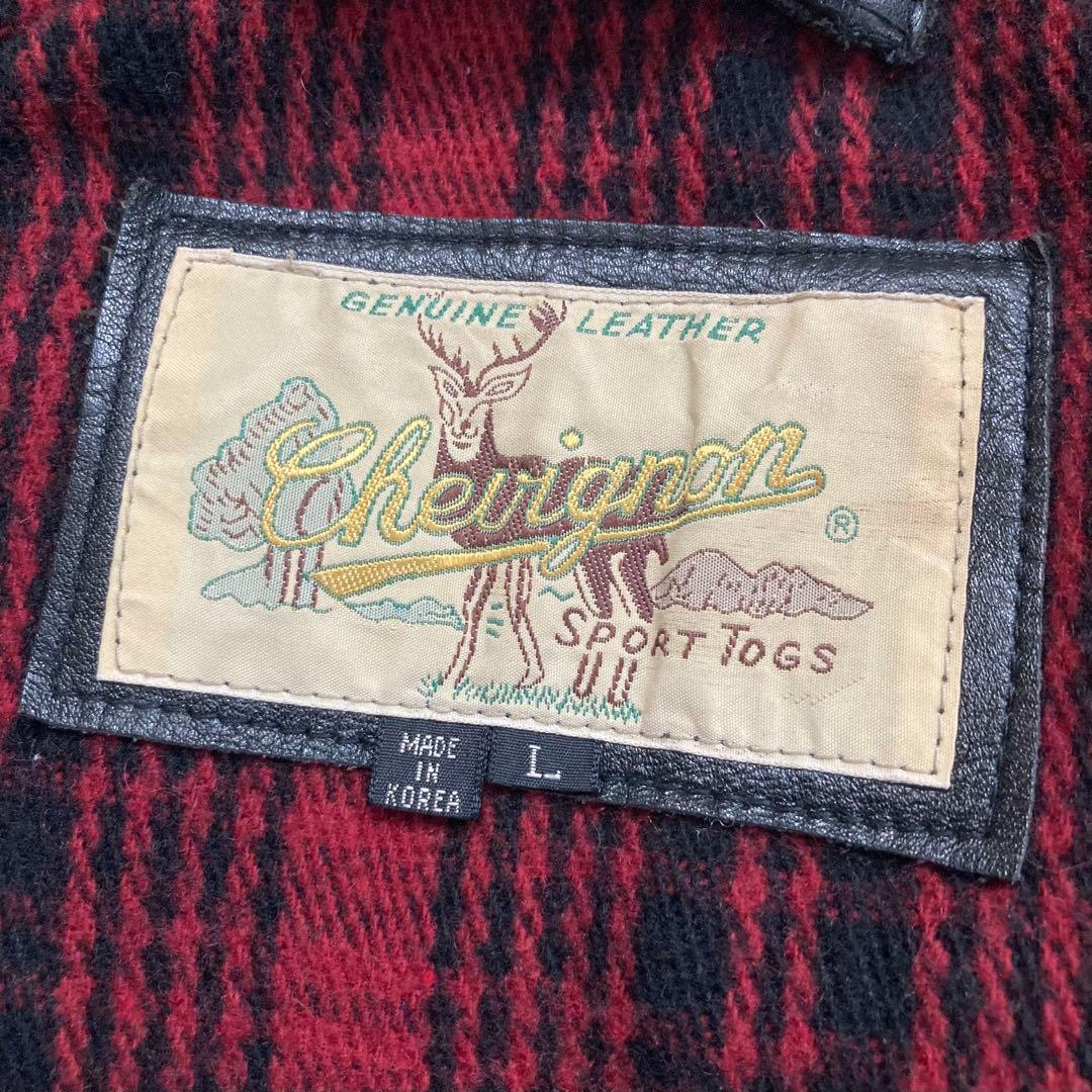 ✨80s✨Chevignon ヴィンテージ レザーカーコート 肉厚 L 野村訓市