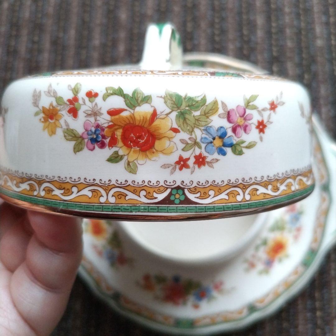 【美品】イギリス　グリンドリー　CREAMPETAL　バターケース