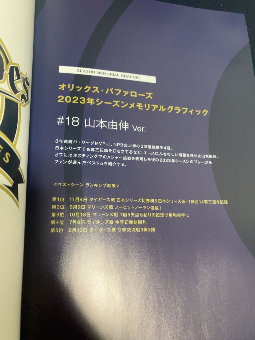 山本由伸 2023年シーズン メモリアルグラフィック