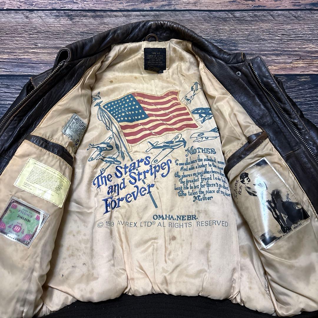 ジャケット・アウター AVIREX / A-2 rose leather fight jacket