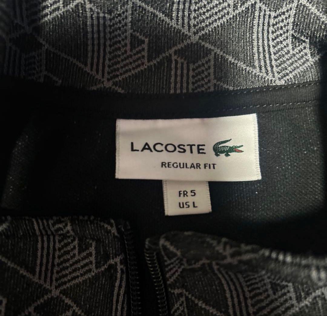 LACOSTE モノグラムトラックジャケット黒