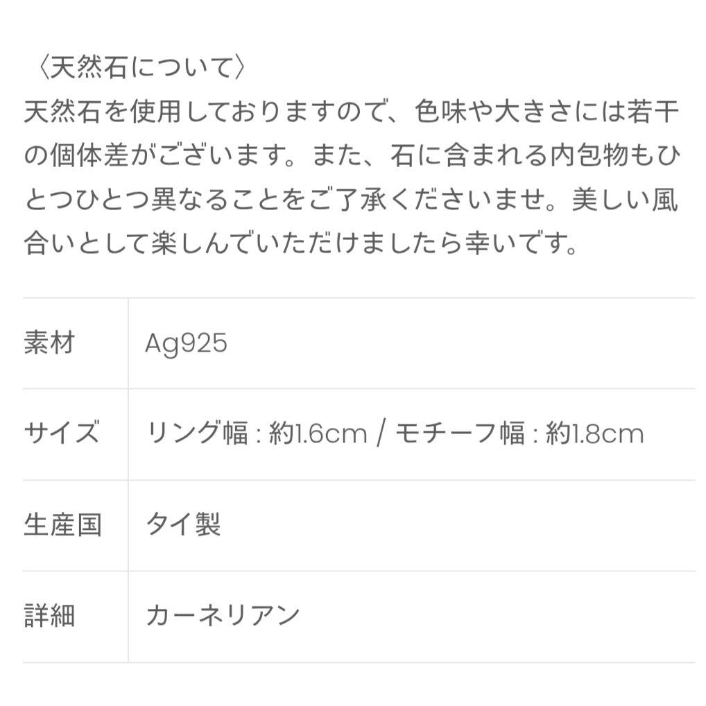 ヒロタカ　EQUINOX-ピラミッド カーネリアン リング Mサイズ 15号