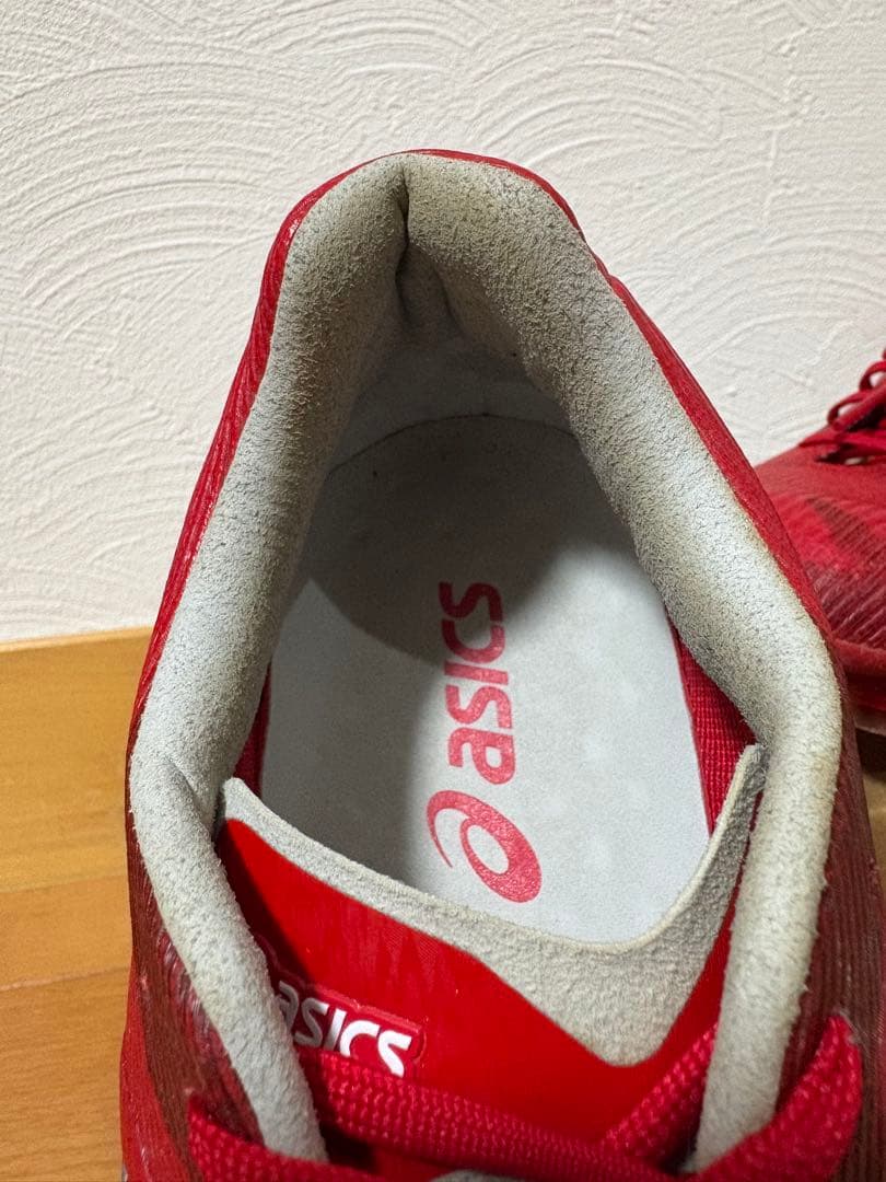 ASICS サッカースパイクアクロス2レッド 固定スタッド