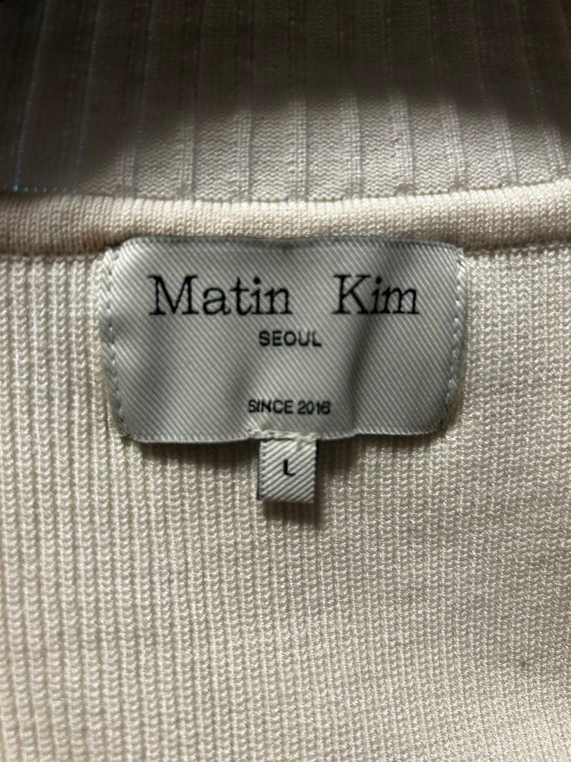 Matin Kim ホワイトニットベスト L