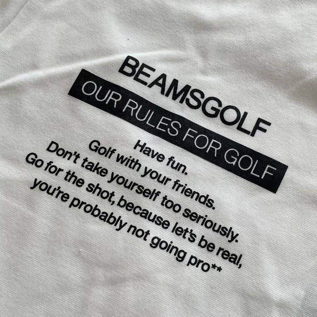 BEAMSGOLF ビームスゴルフ 長袖ロゴ入りトレーナー 白 黒 ゴルフ 趣味