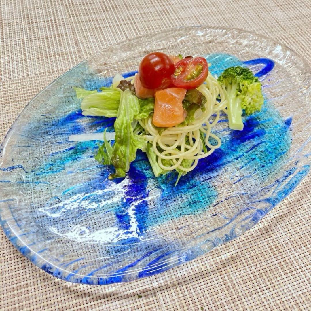 未使用　琉球ガラス　ゴーヤー皿　大小