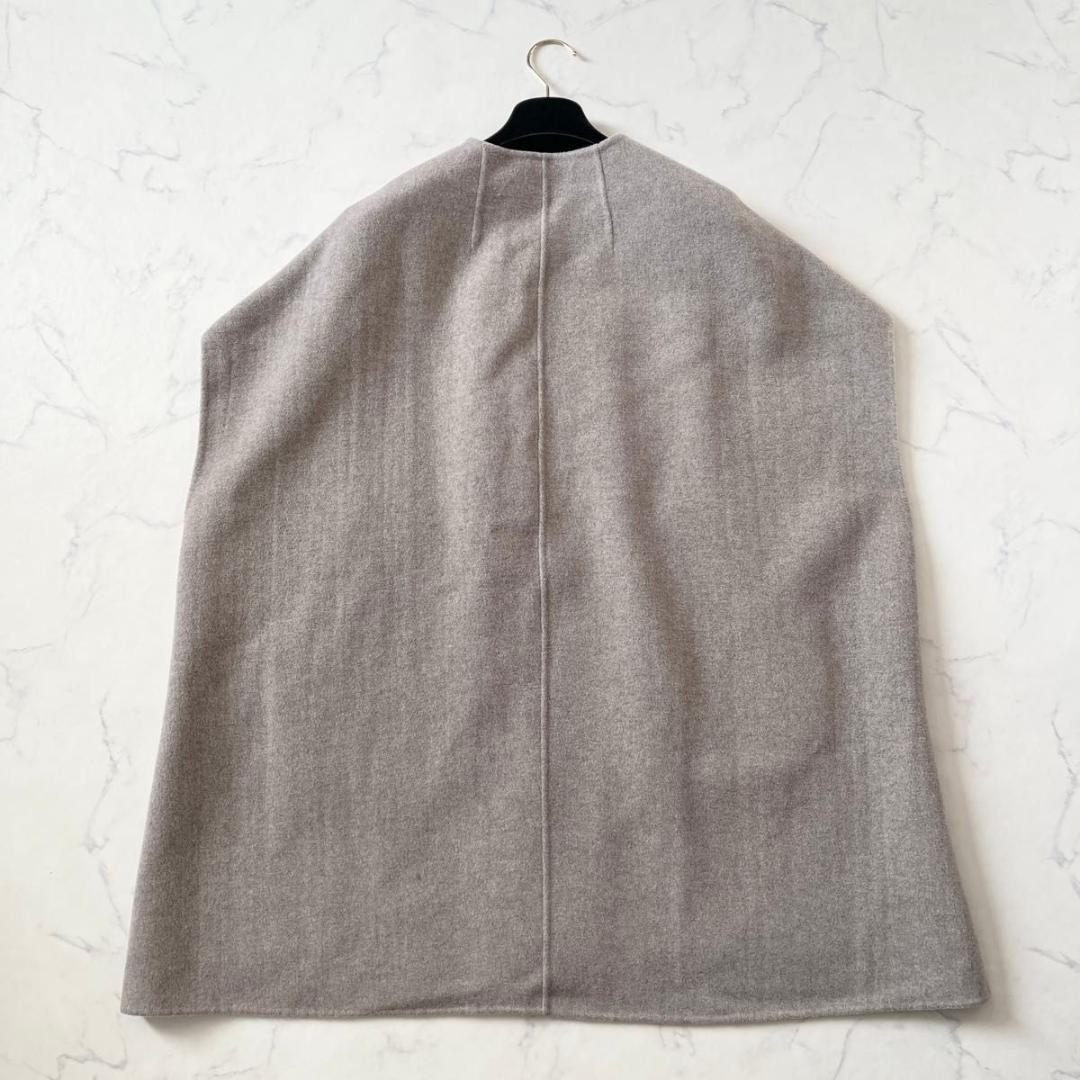 【極美品】ノーブル MTRリバーポンチョジレ カシミヤ混 ウール ベージュ