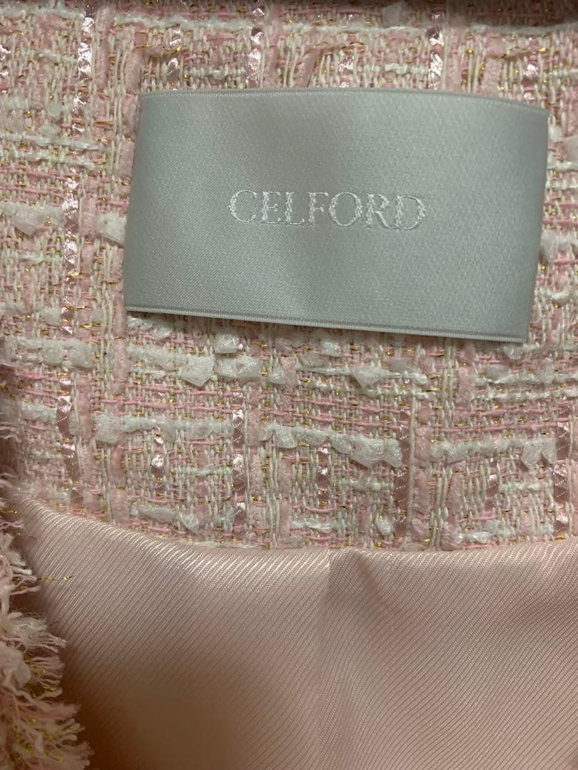 【月末セール】CELFORD セルフォード　フレアペプラムツイードジレ 美品