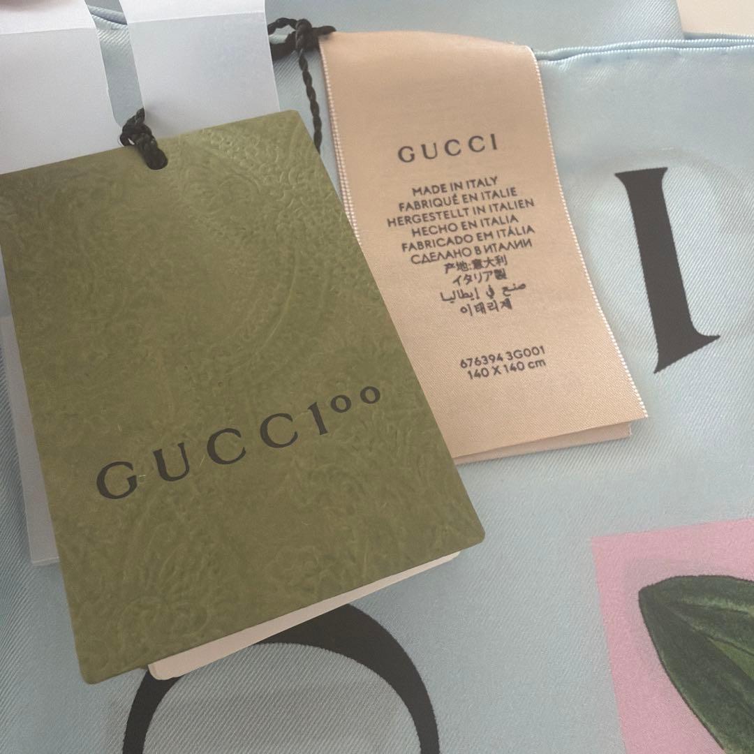 GUCCI大判スカーフ　ひまわり花柄新品未使用カバーなどにも