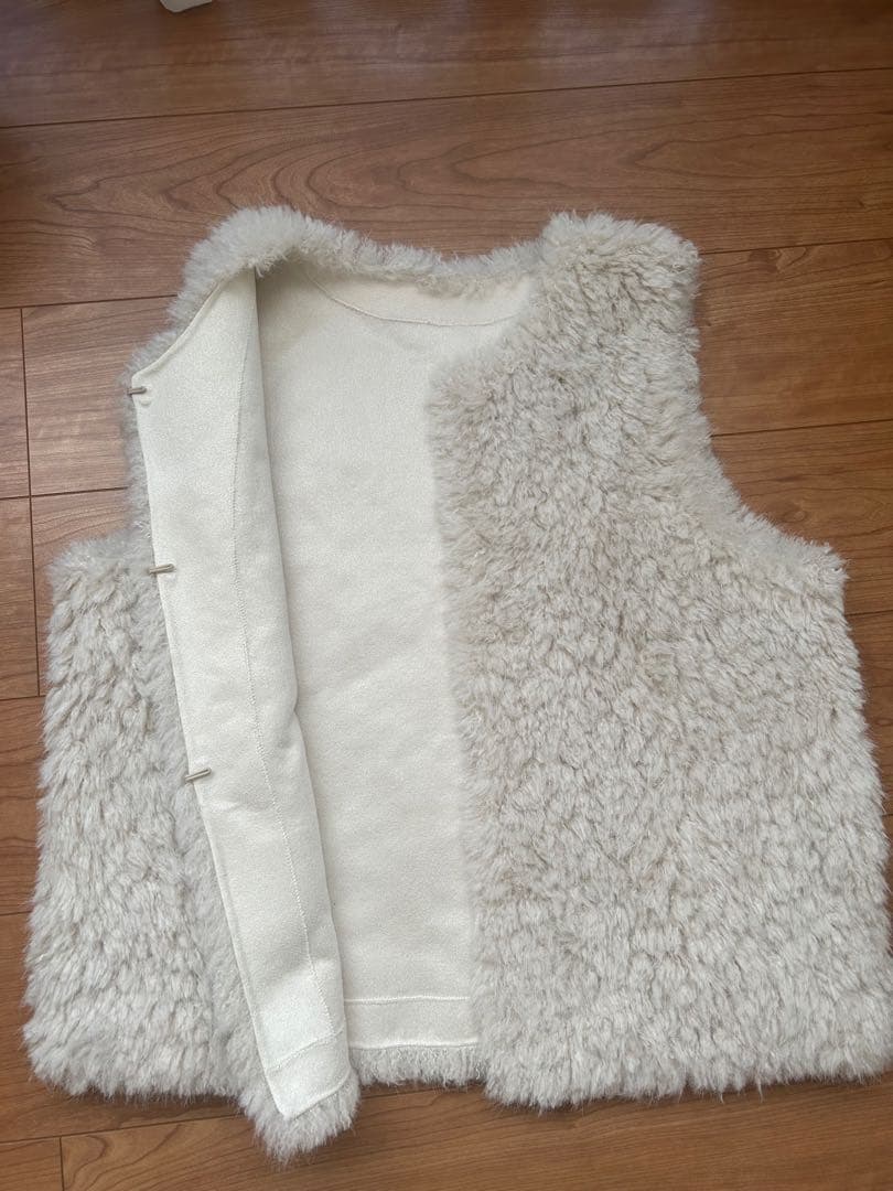 DouDou フェイクカシミヤファーベスト