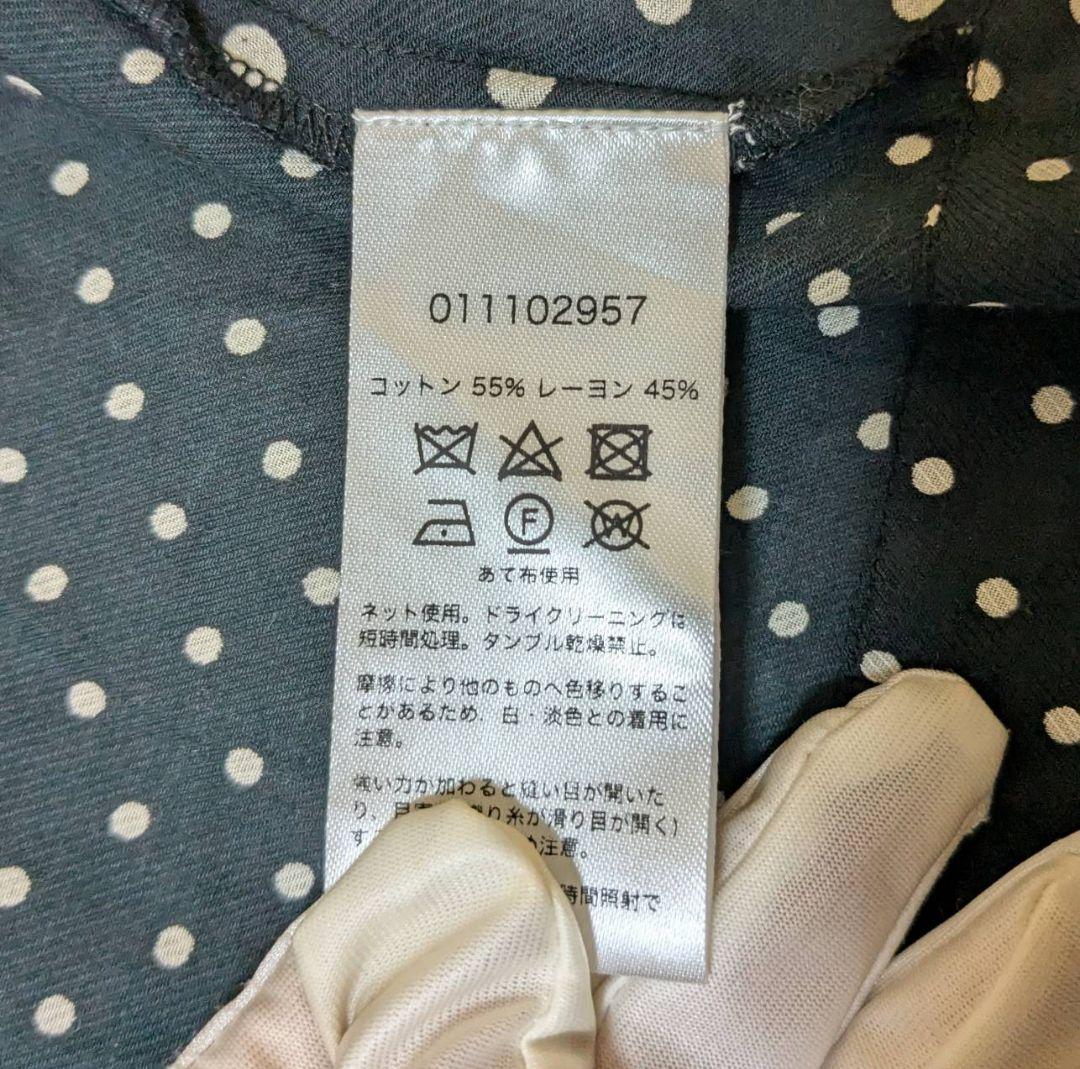 ヌキテパ プリントガウンワンピース ドット ブラック インド製 フリーサイズ