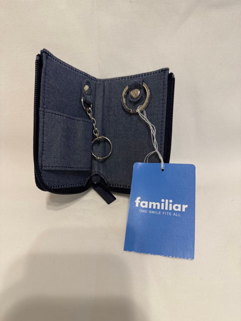 【新品未使用】familiar クマと犬のキーケース ネイビー
