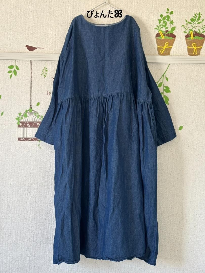 けんもん　美品★kazumiさんの生地をたっぷり使ったデニムワンピース