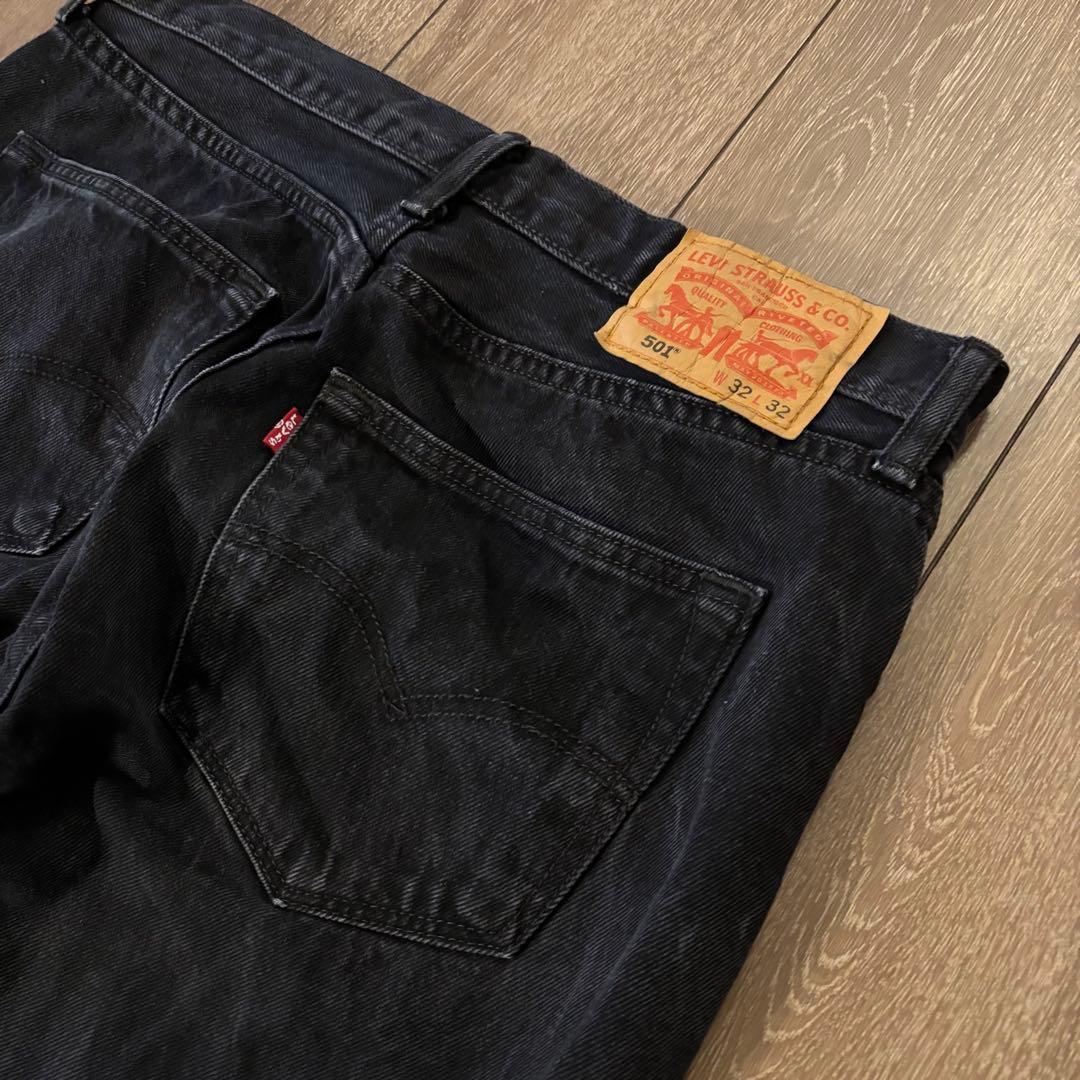 美品 リーバイス 501 先染め　ブラック デニム ハイチ製 W32 L32 黒
