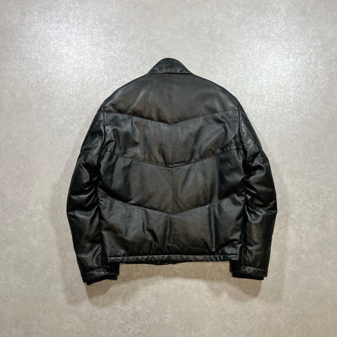 本革 LICORICE ラムレザー ダウンジャケット 貴重サイズ L 羊革 黒
