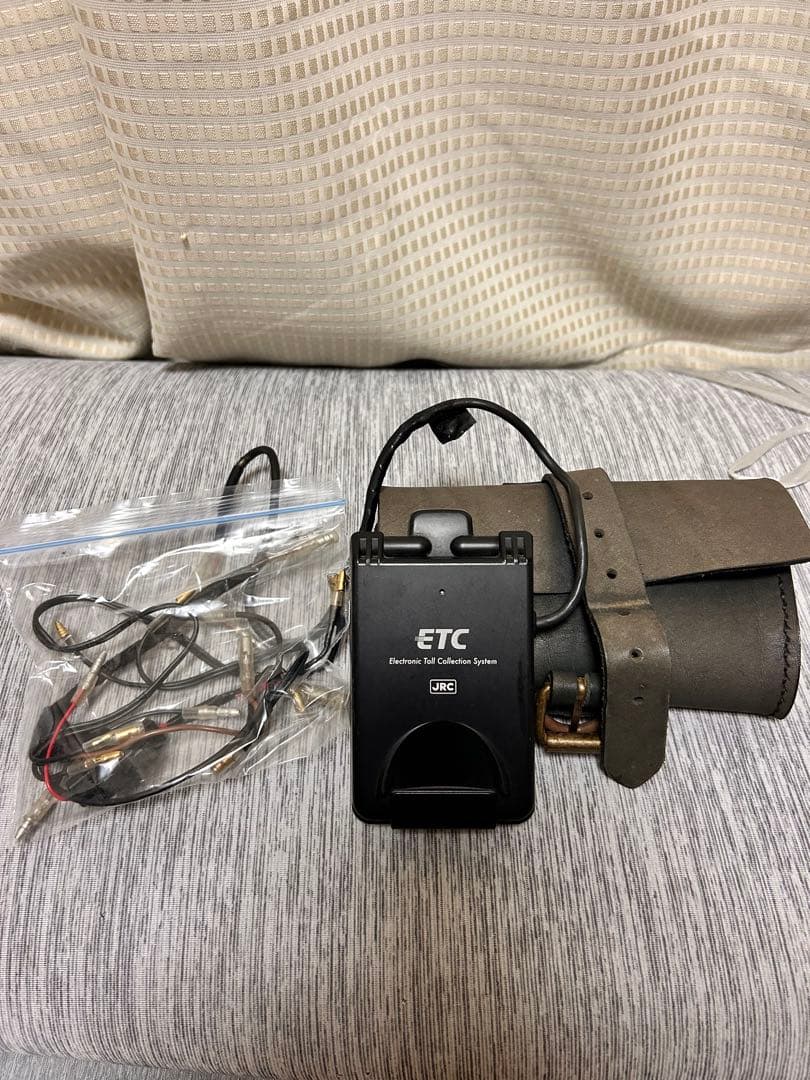 ETC車載器 JRM-12 2008年製 レザーケース付バイク用 アンテナ一体型