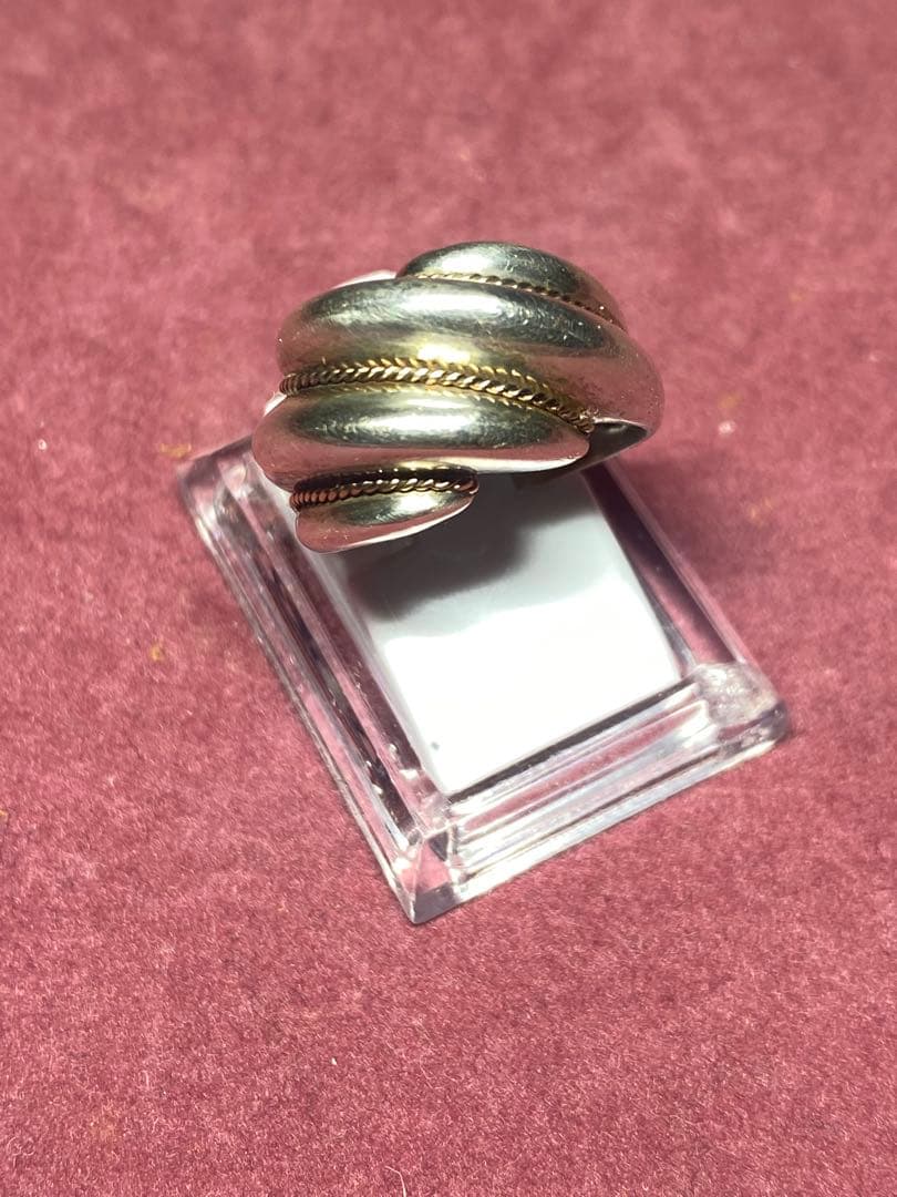 ツイストデザイン シルバーゴールドリングsilver /k18 Tiff.&Co