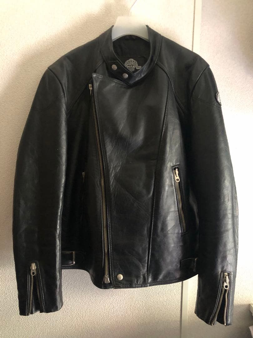 70s 80s MOTOMAN ヴィンテージシングルレザーライダースジャケット