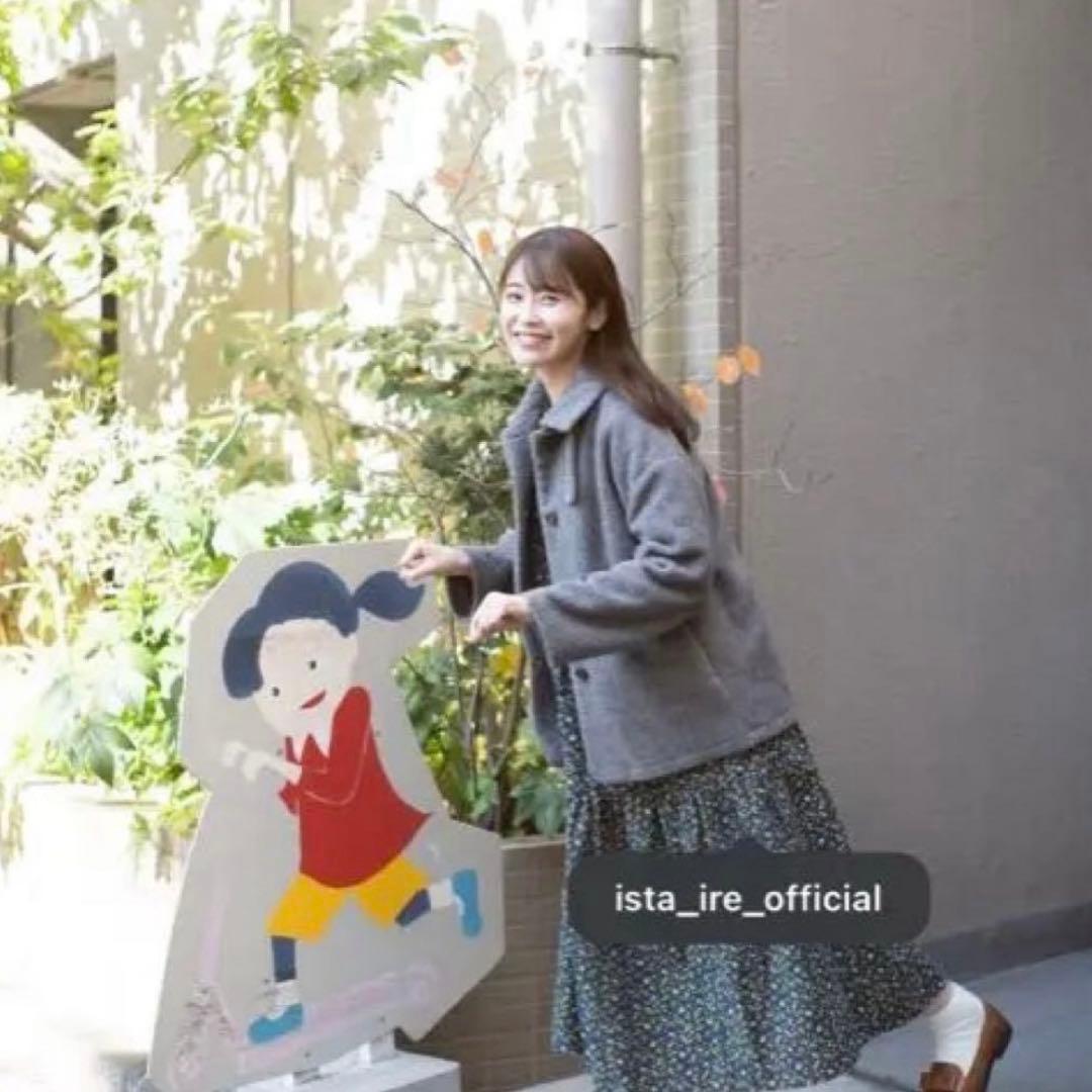 週末セールゆべし　ista-ire 起毛フラワープリントワンピース