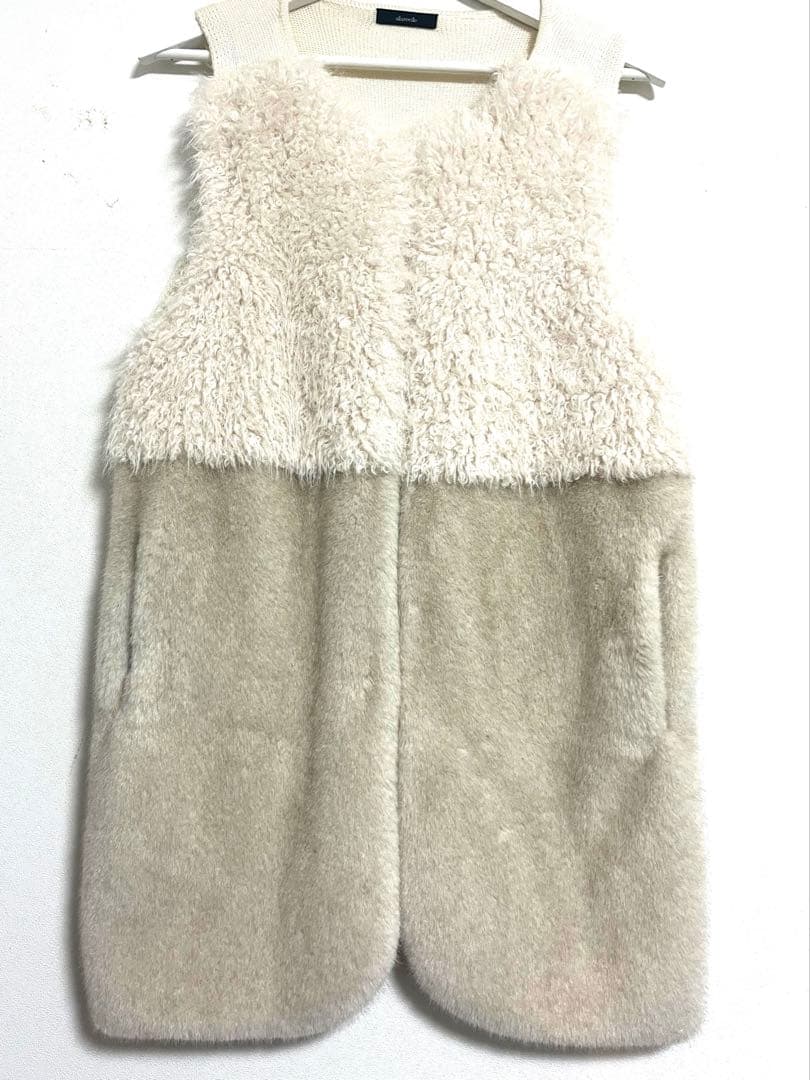 allureville フェイクファーコンビニットジレ アルアバイル 未使用