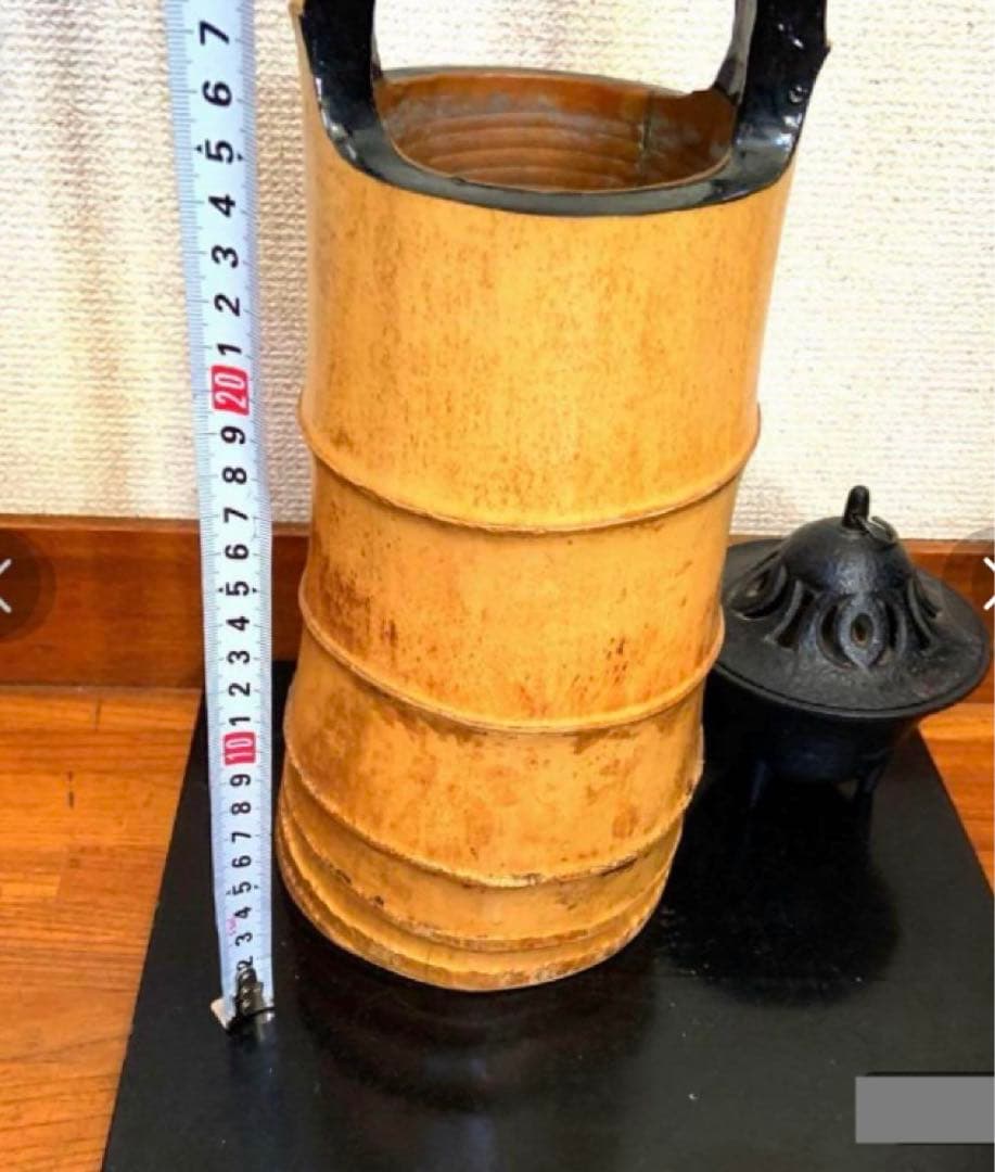 花器　二段竹筒根付き