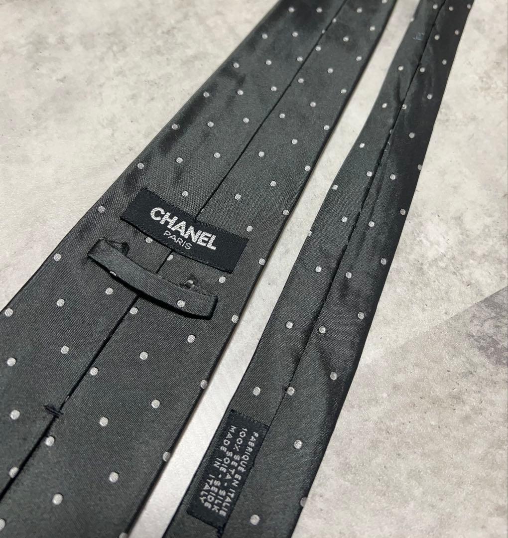CHANEL ネクタイ ハイブランド ドット ココマーク 光沢