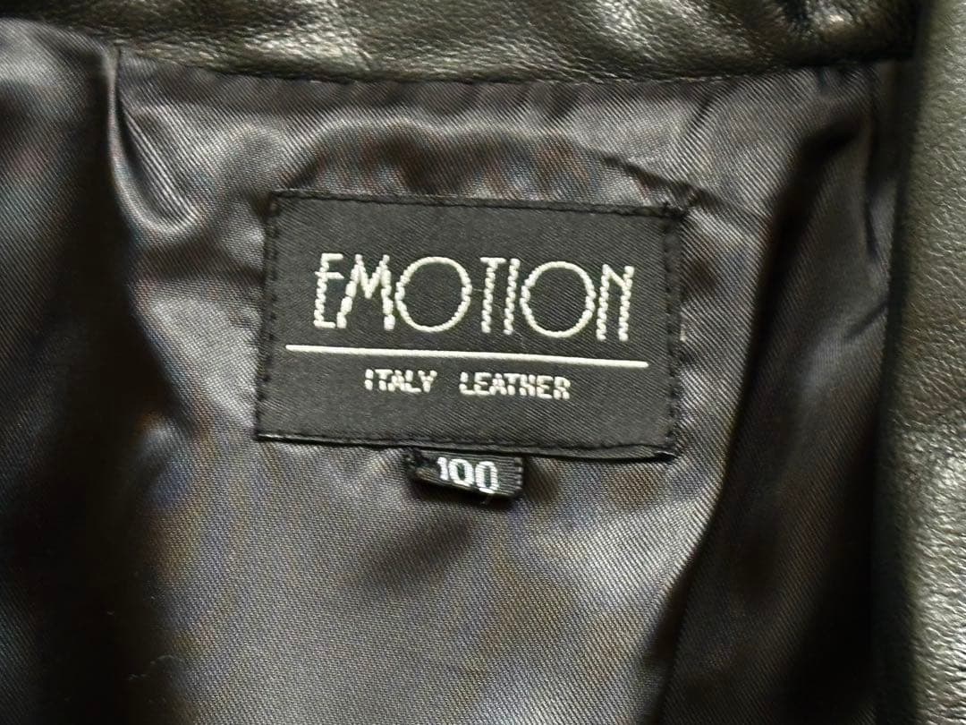 EMOTION 本革 レザージャケット カウレザー ブラック XL メンズ