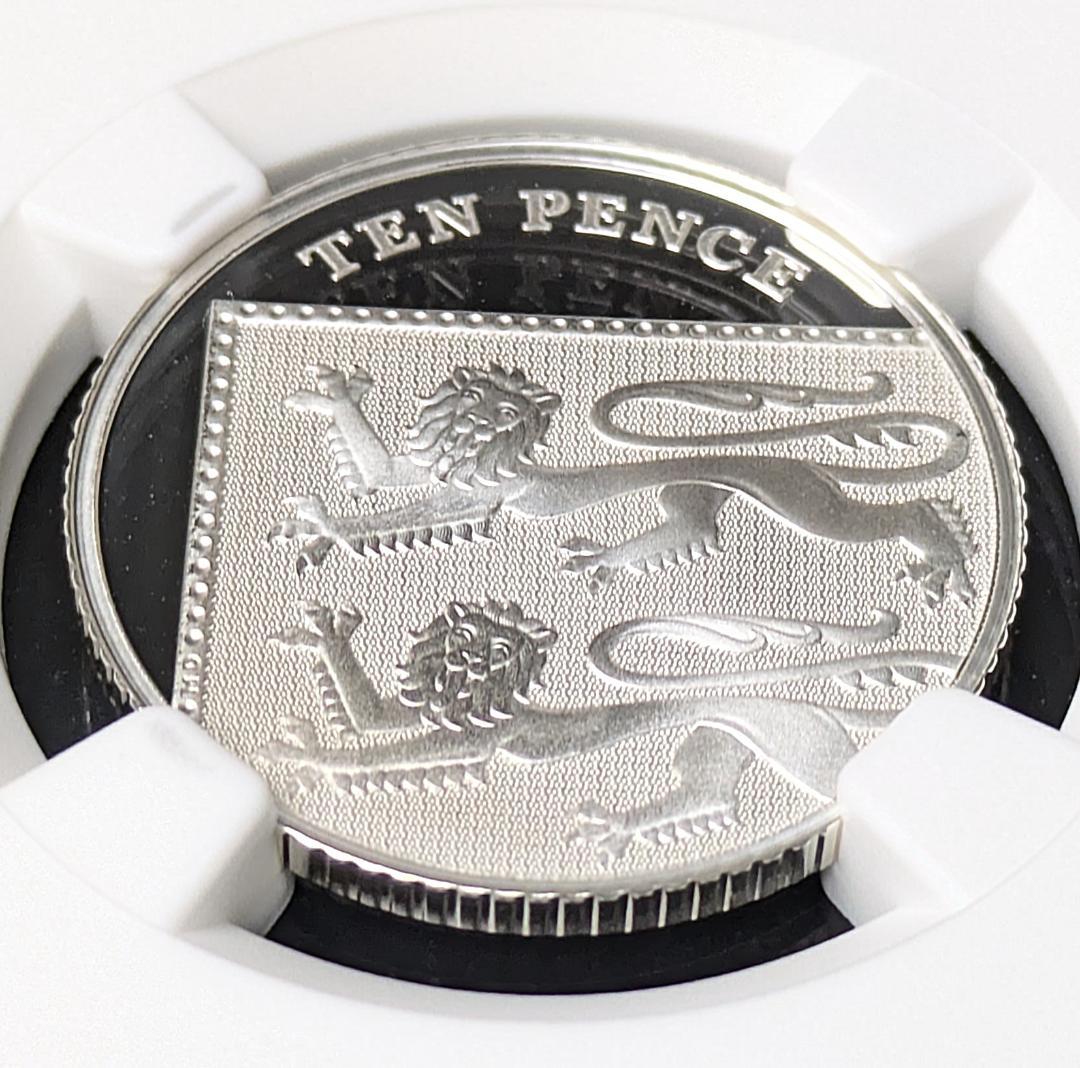 希少な高鑑定★2018 英国 銀貨 10ペンス 王室紋章 NGC PF69UC