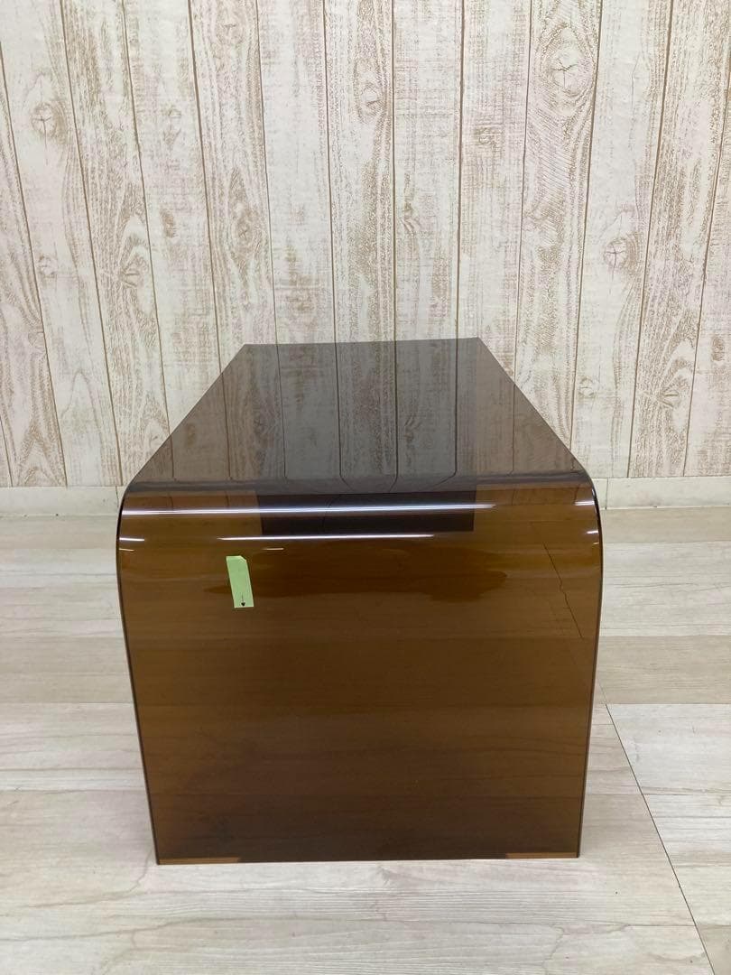 アクリルテーブル　 ローテーブル 　LLサイズ　クリアブラウン（約）幅80cm