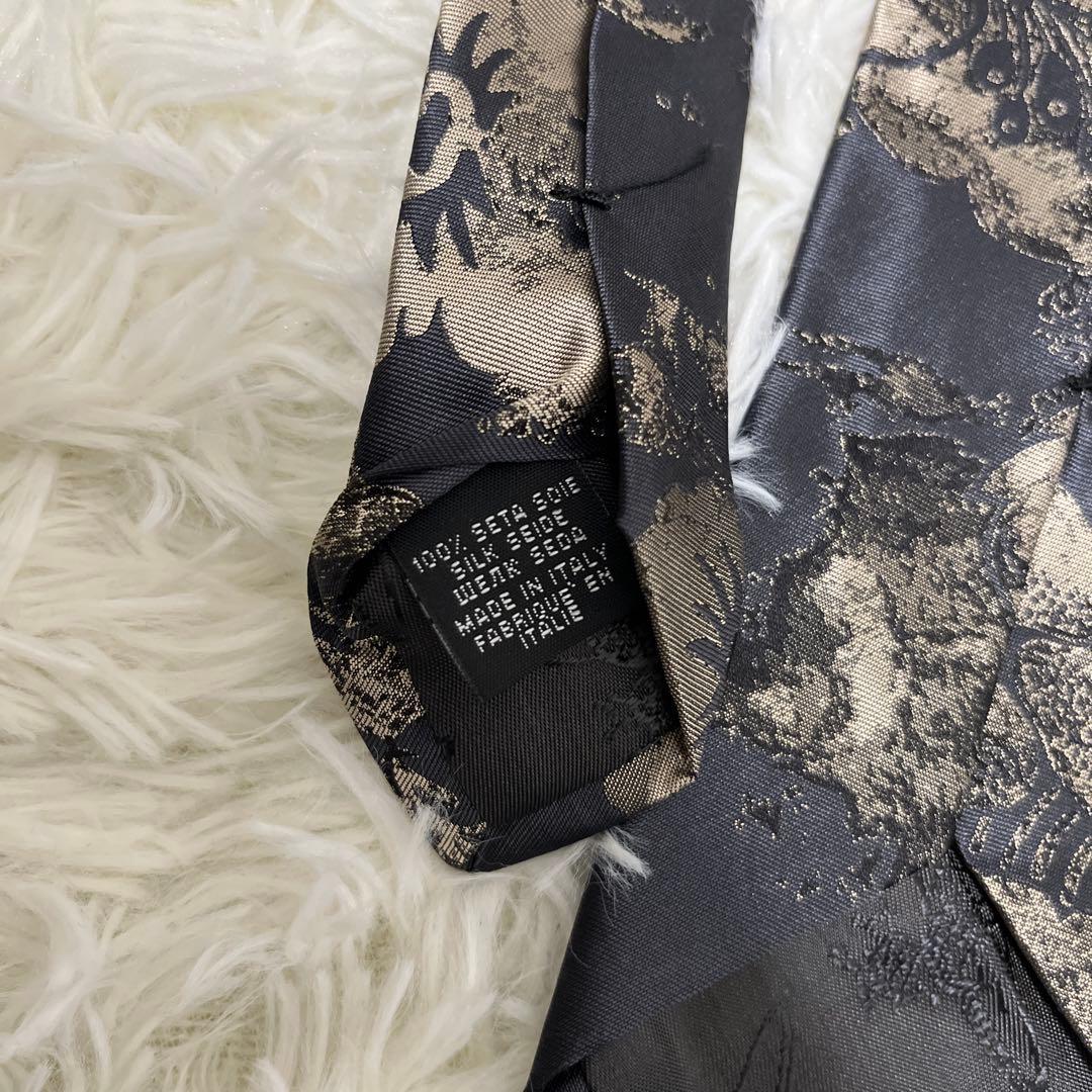 Vivienne Westwood ネクタイ花柄 オーブロゴ ジャカードブラック