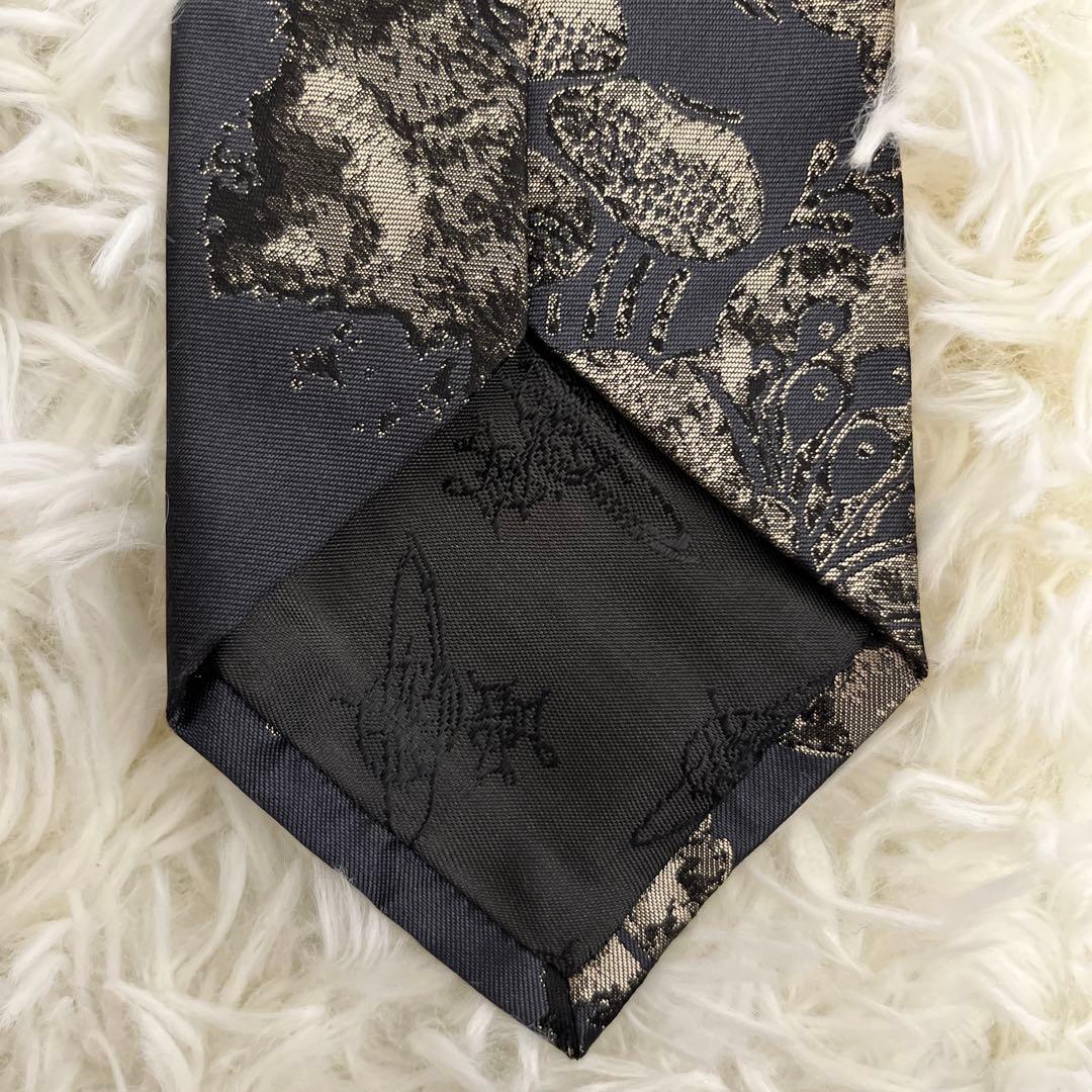 Vivienne Westwood ネクタイ花柄 オーブロゴ ジャカードブラック