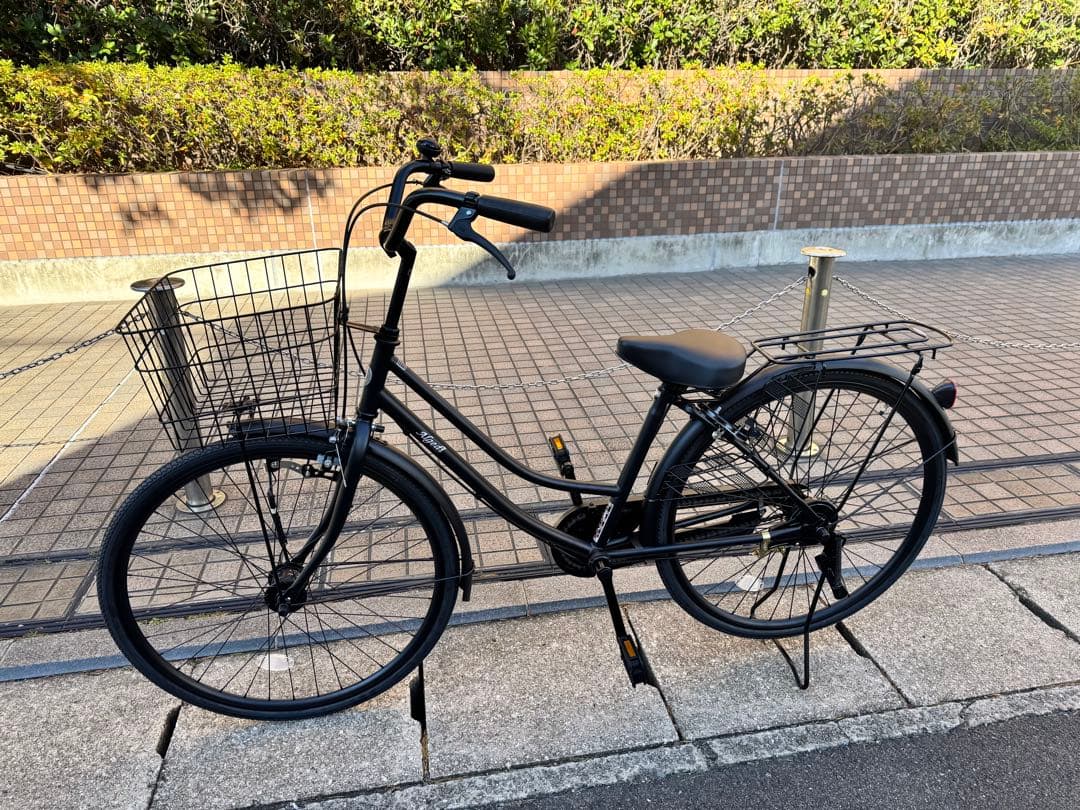 よし⭐︎シティサイクル ブラック 前カゴ付き