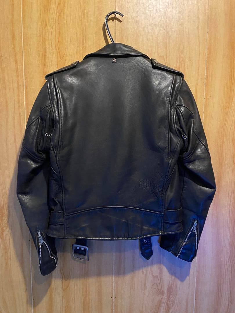 Schott ブラック レザーダブルライダースジャケット36