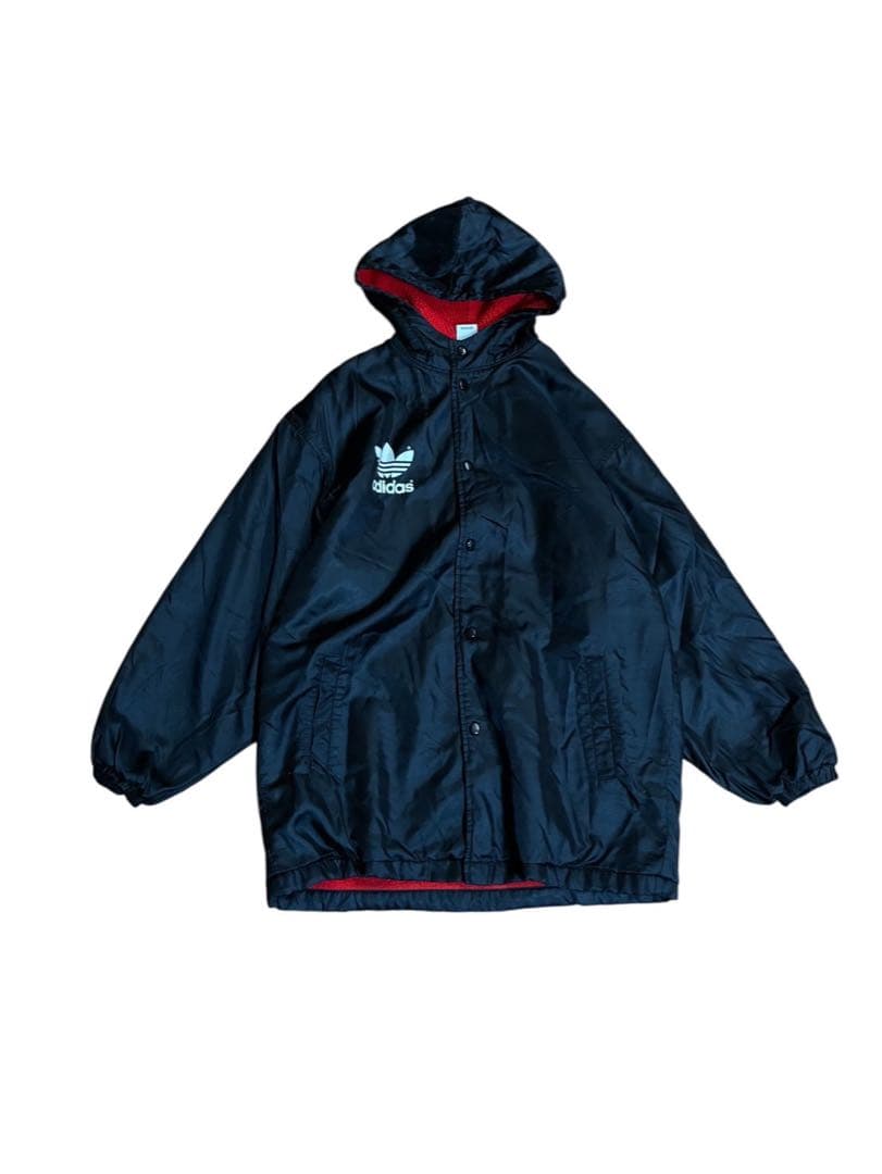 希少00s adidas OLDトレフォイル　ビッグロゴボアベンチコート古着屋