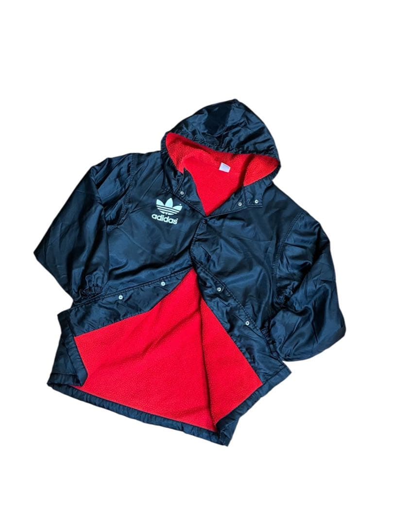 希少00s adidas OLDトレフォイル　ビッグロゴボアベンチコート古着屋