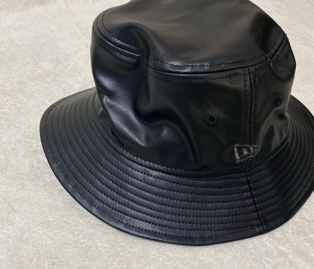 ✨新品未使用✨NEW ERA バケットハット　アップルレザー　黒