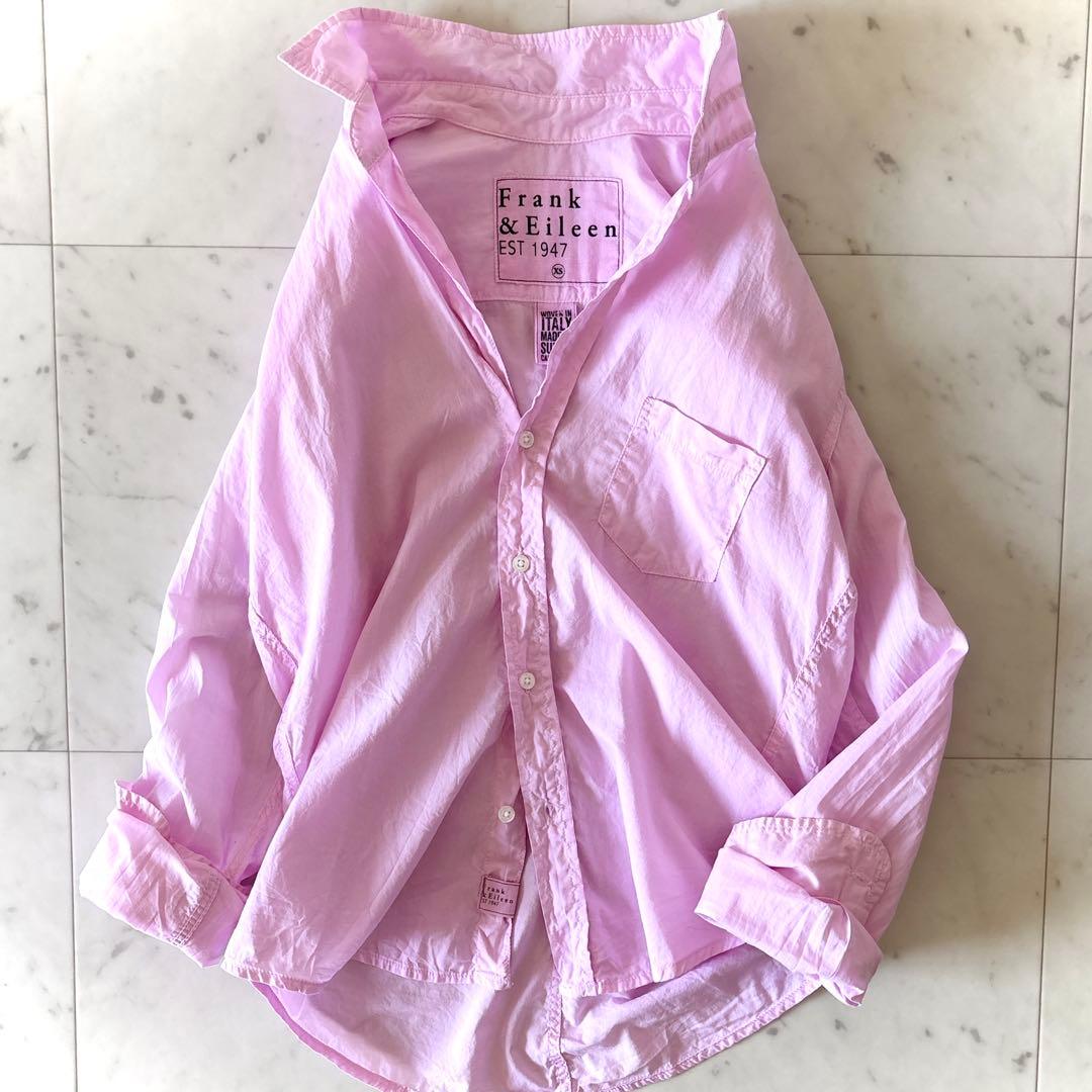 美品 フランクアンドアイリーン コットンシャツ ピンク XS 洗える BARRY
