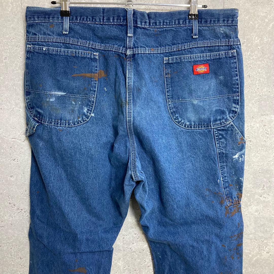 ディッキーズ　ペインターパンツ　ペイント　ブルーデニムジーンズW38 L31相当