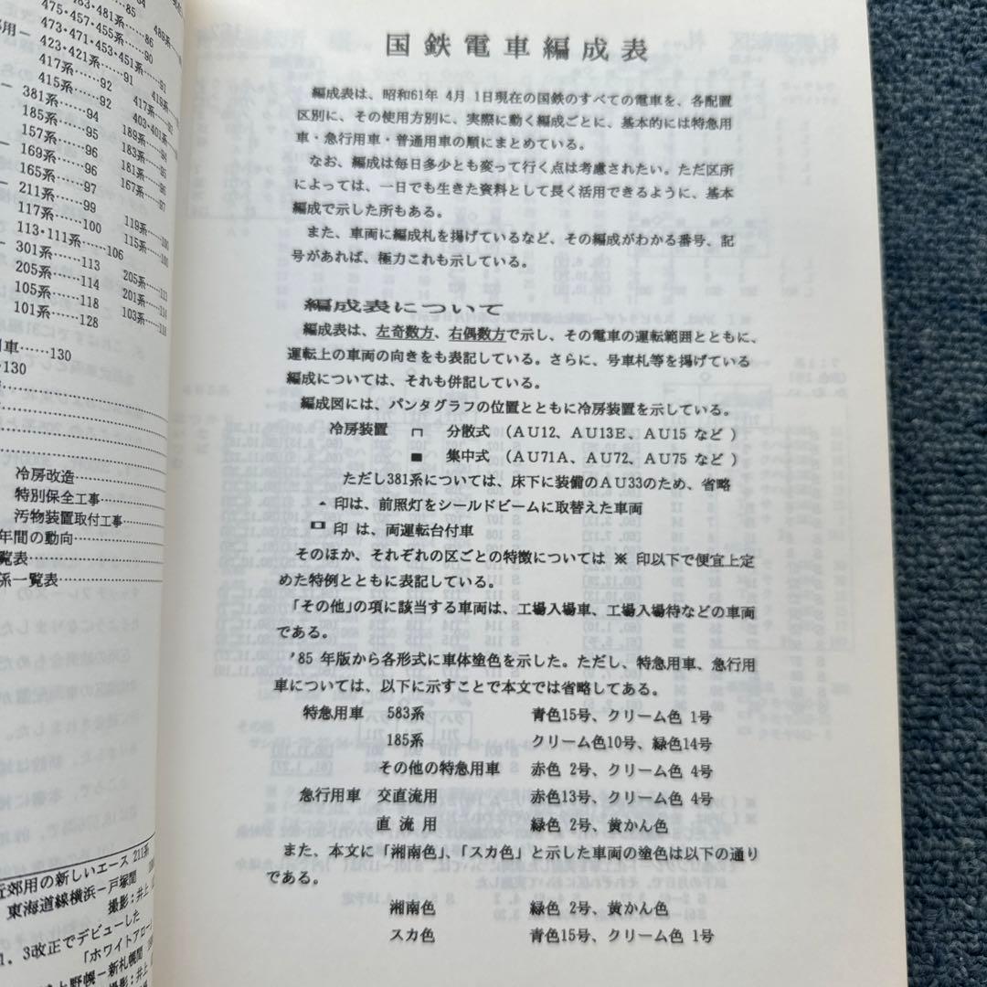 国鉄電車編成表86年版　ジェー・アール・アール