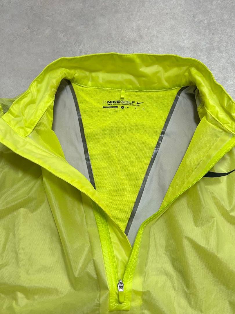 未使用級 Nike Golf 蛍光イエロー ジャケット M ウインドジャケット