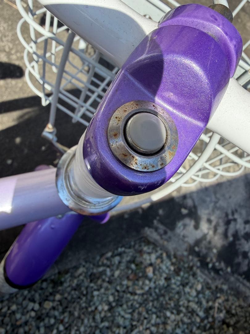 【お引き渡し限定】アサヒ幼児用自転車 紫色 前面バスケット付き 引き取り