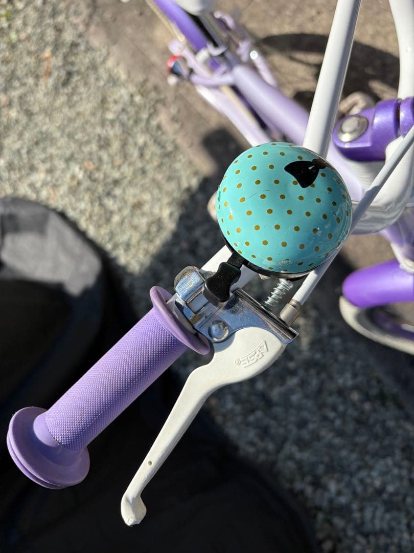 【お引き渡し限定】アサヒ幼児用自転車 紫色 前面バスケット付き 引き取り