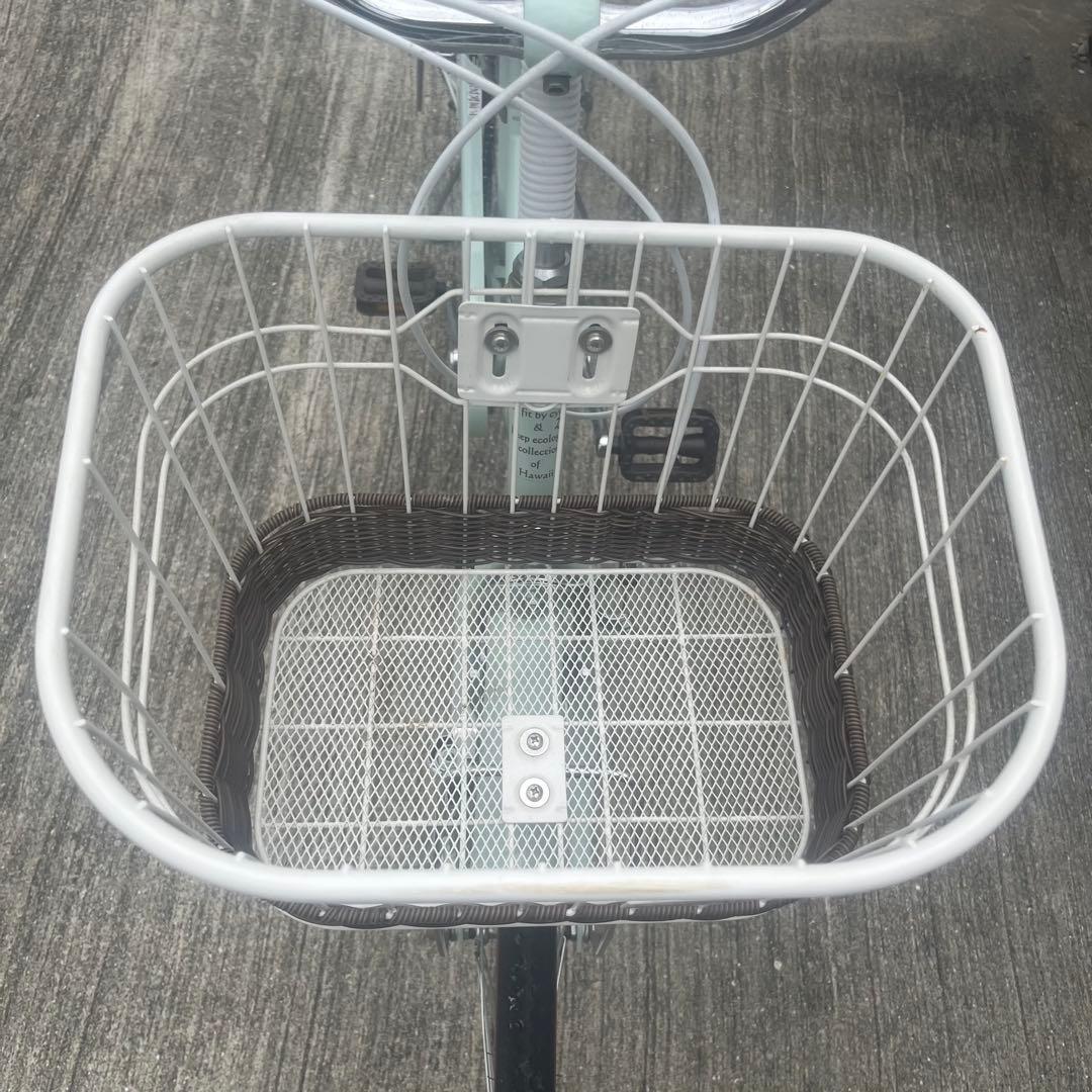 【美品】子供用自転車 26インチ ミントグリーン 前面バスケット付き