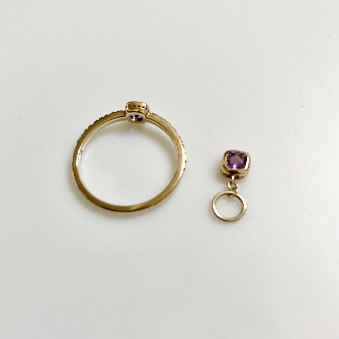nojess K5 アメジストリング & ネックレスチャーム ２点セット