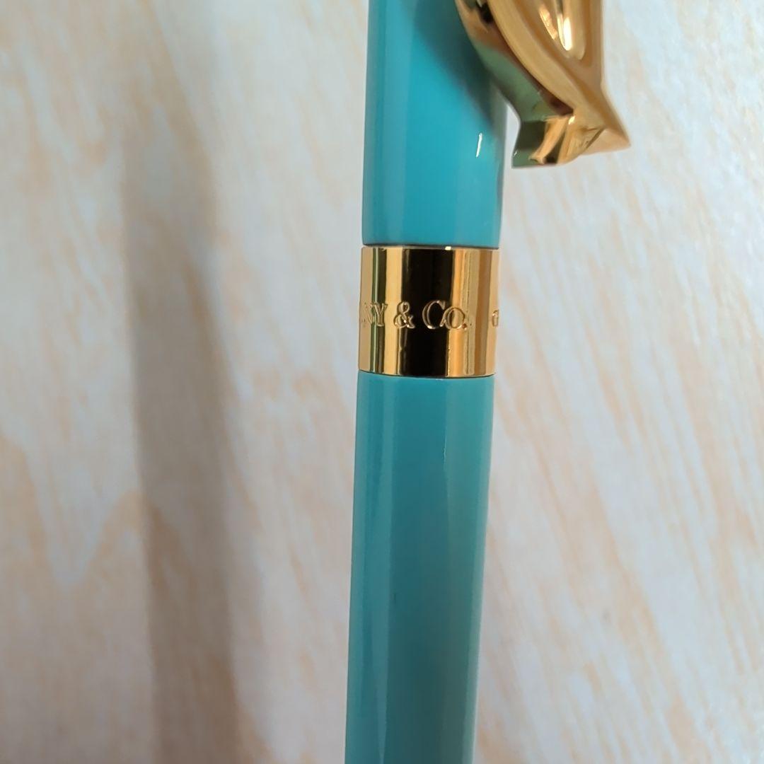 Tiffany&Co. ティファニーブルーゴールドリボン ボールペン インクなし