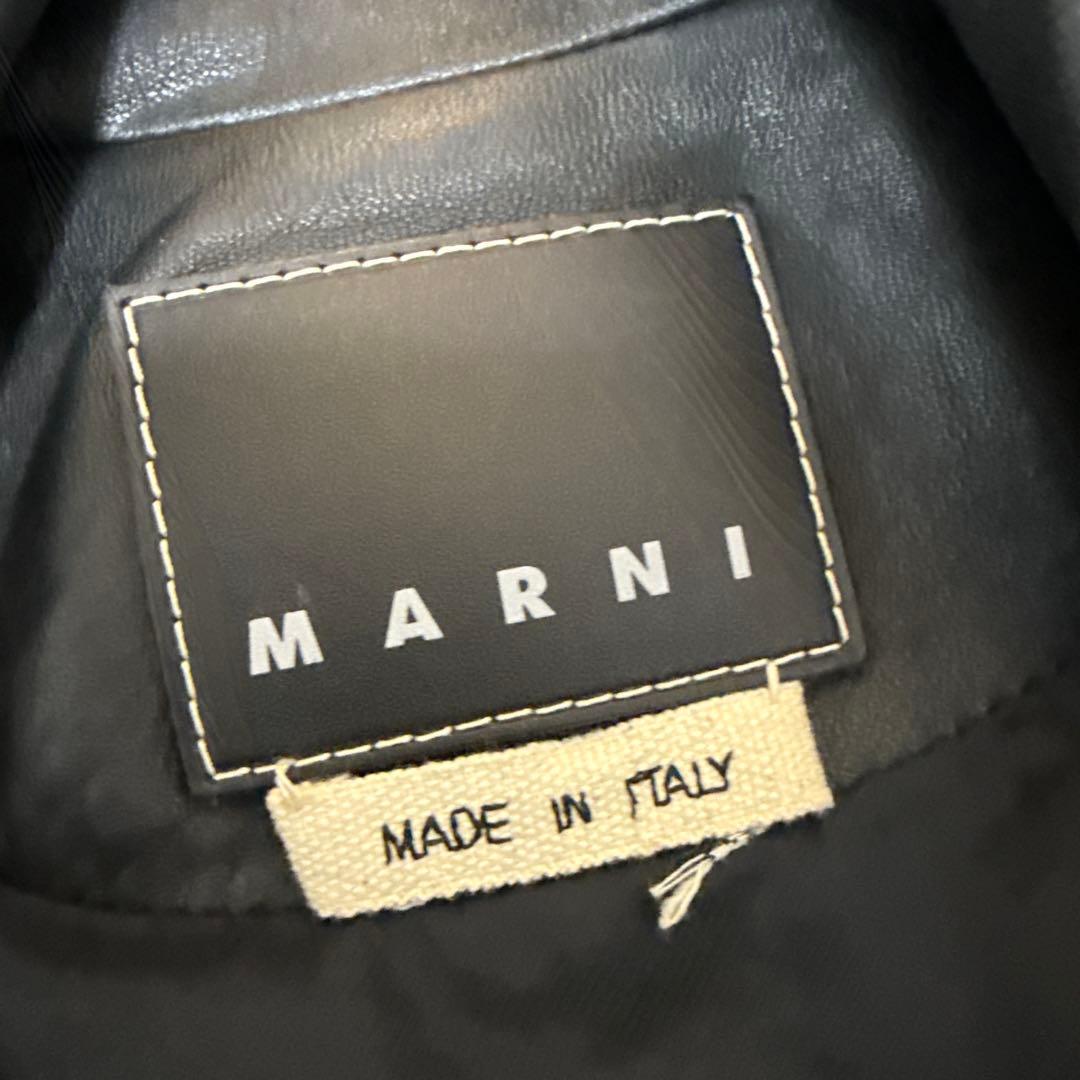 美品 サイズ48 MARNI レザージャケット 黒