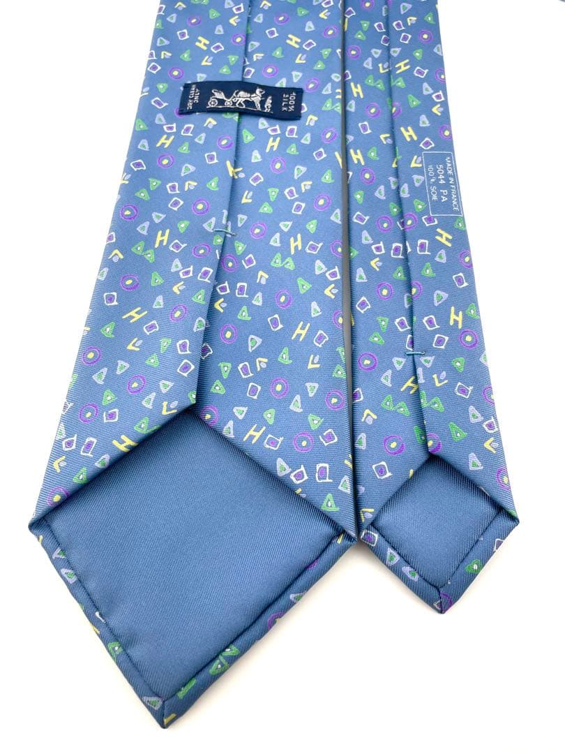 美品 エルメス ネクタイ ハイブランド マルチカラー H柄 高級 シルク